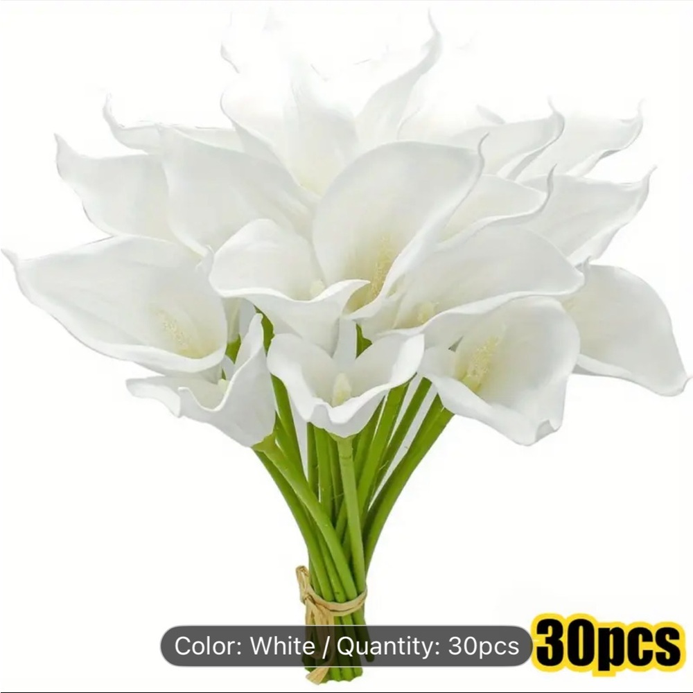 Chic White Calla Lily Faux Floral Arrangement - Picture 6 of 9